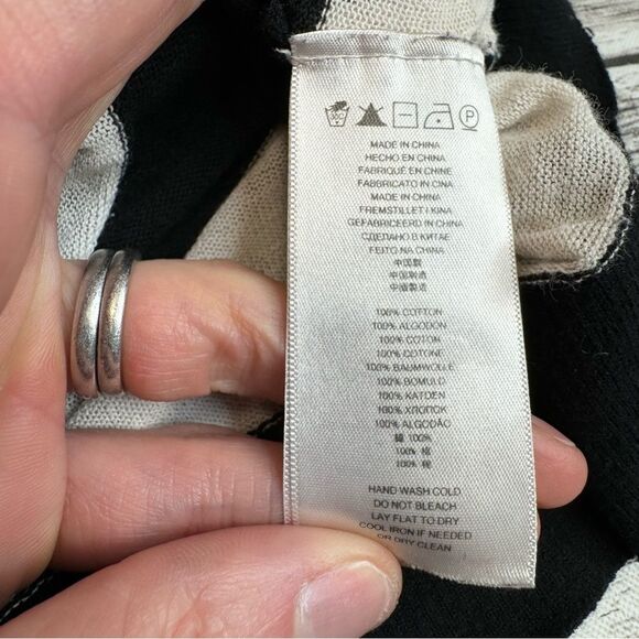 Michael Michael Kors MK Women's Sweater Shirt White Black XS Extra Small Dolman - Picture 9 of 11